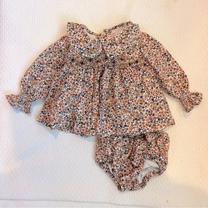 La Coqueta Baby Smocked Set in Liberty London Floral Print, 6M
